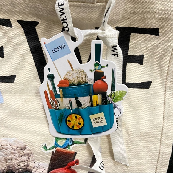 NWT Loewe Limited Edition Crafted World Exhibition Canvas Tote Bag Blue Prints - Picture 9 of 14
